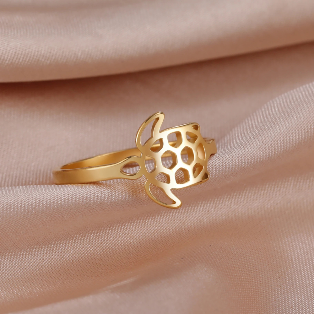 bague tortue de mer or