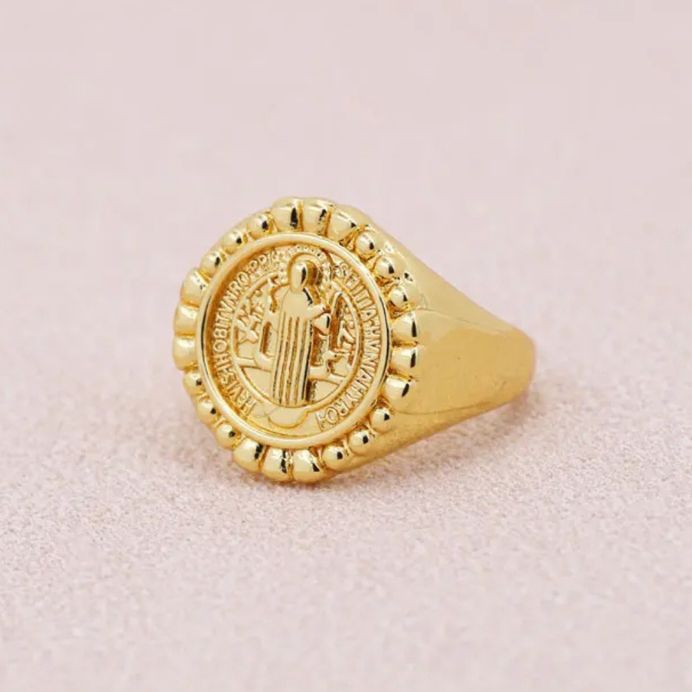 Bague Chevalière Vierge Marie Or pas cher