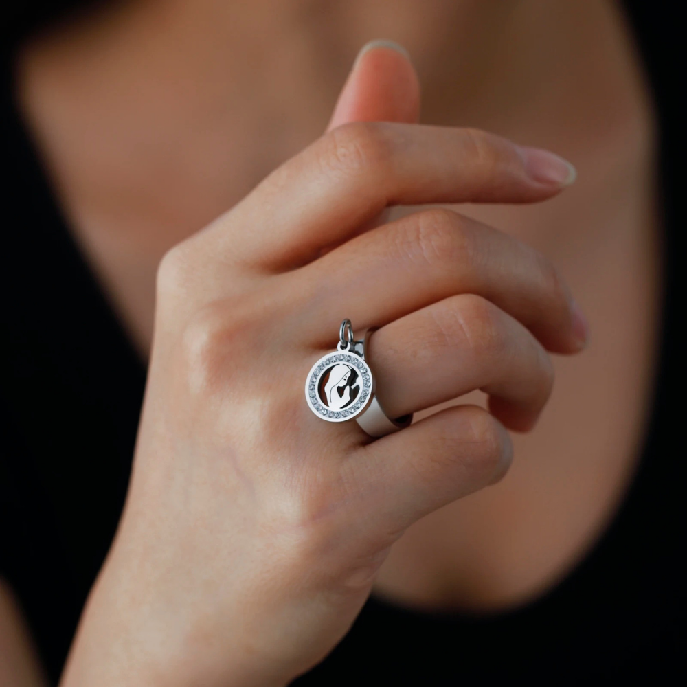 Bague Breloque Vierge Marie pas cher