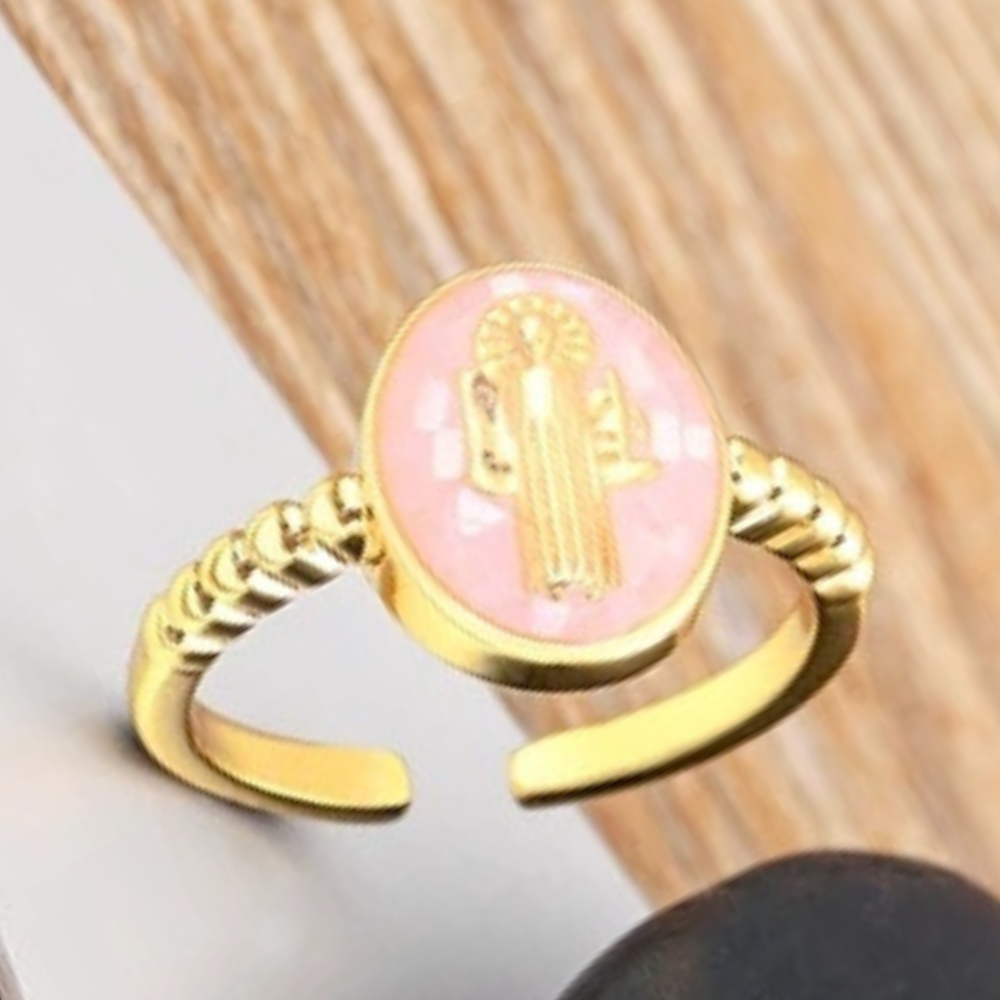 Bague Vierge Marie Paillette pas cher