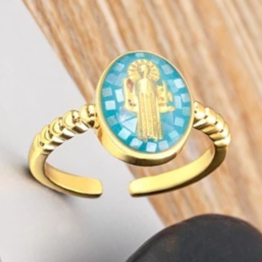 Bague Vierge Marie Paillette couleur