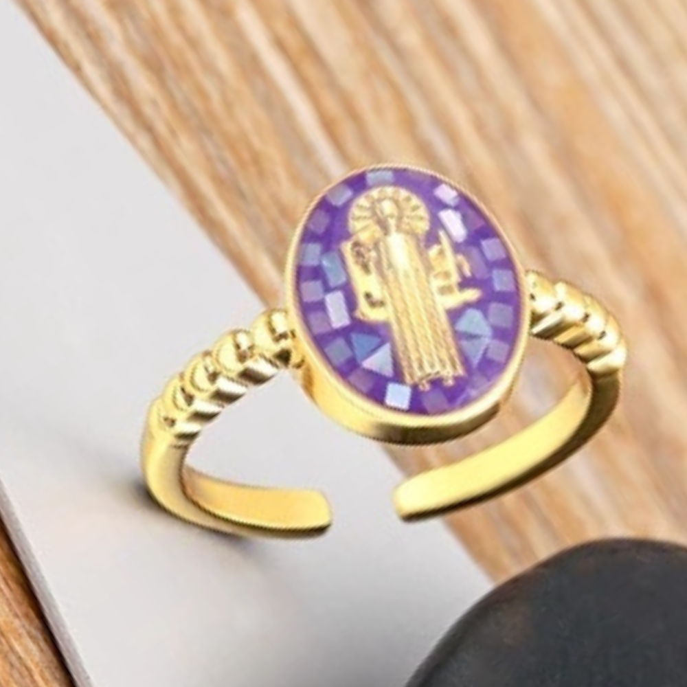 Bague Vierge Marie Paillette couleur