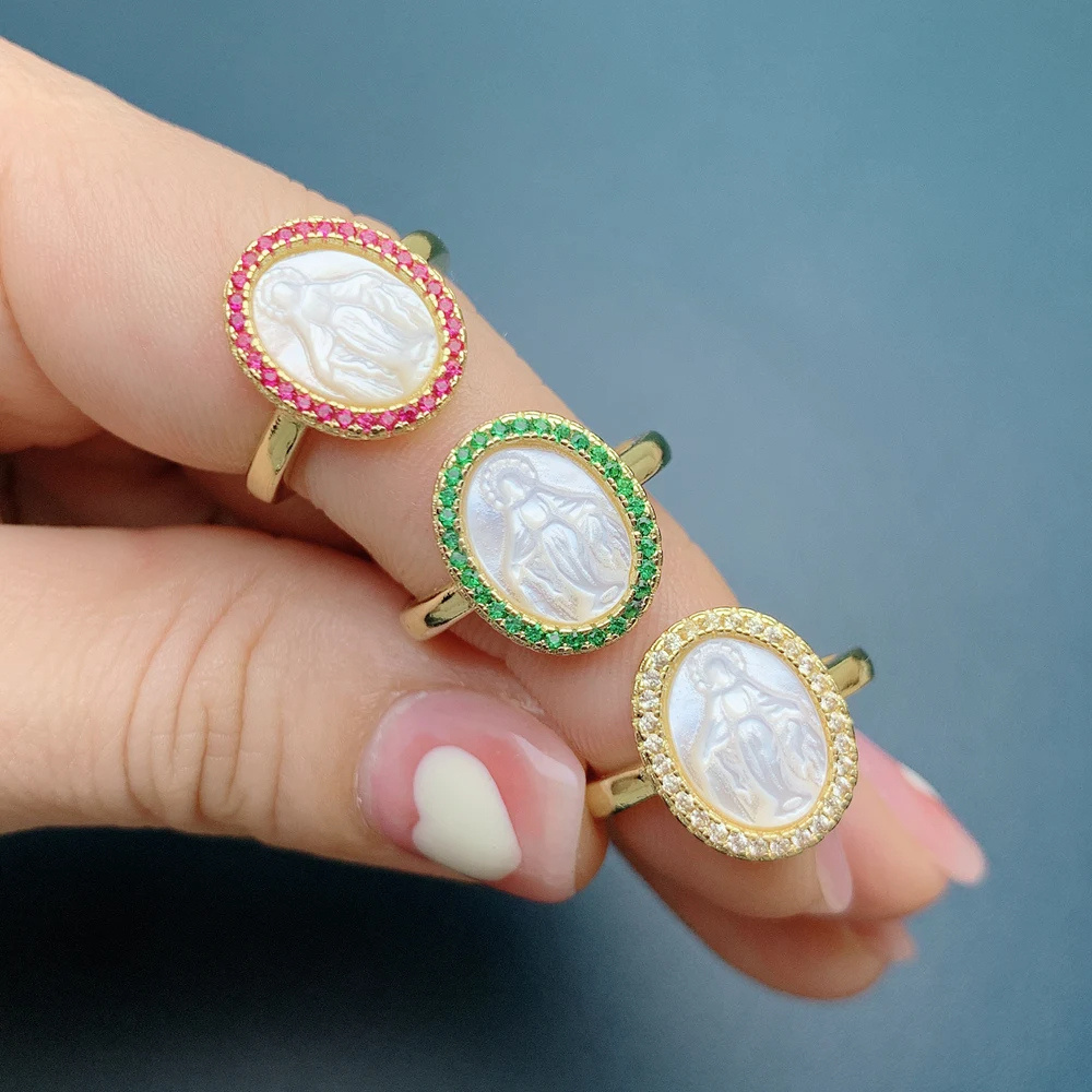 Bague Vierge Marie Nacre pas cher