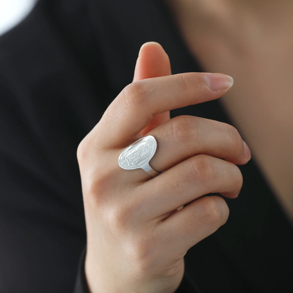 Bague Vierge Marie Acier Inoxydable