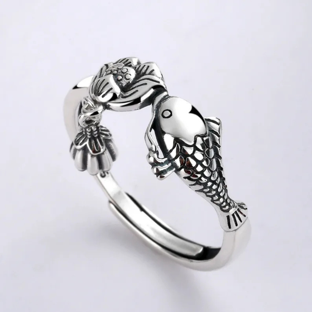 Bague Poisson et fleur