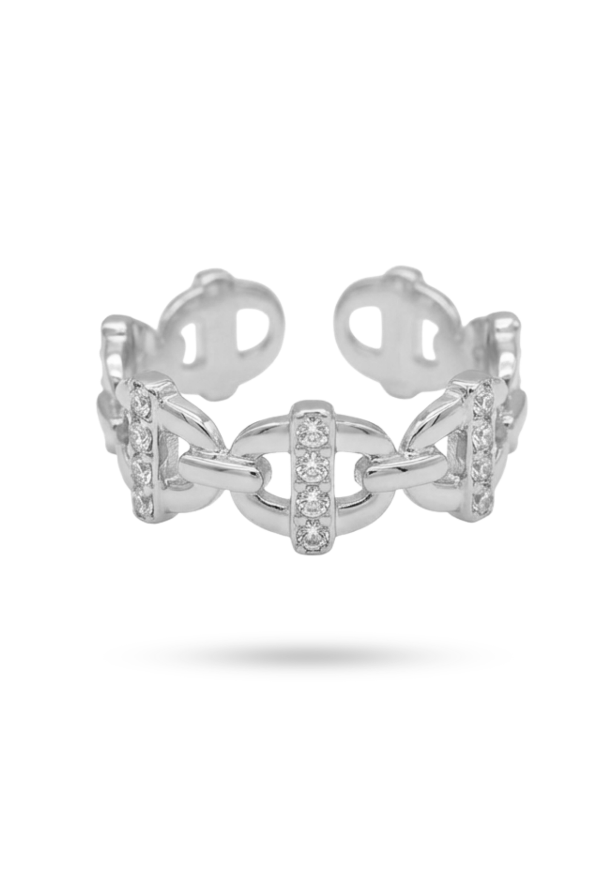 Bague Maille Marine Zircon