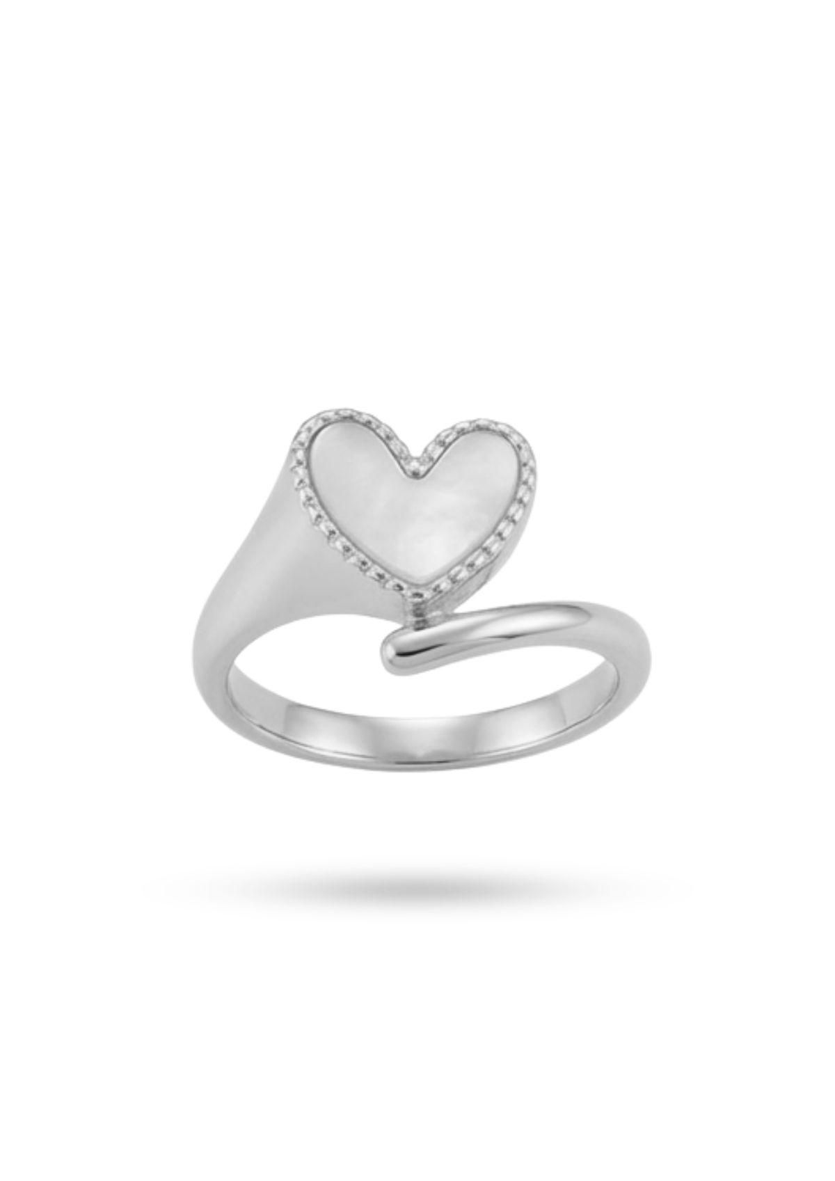 Bague Cœur Blanc Nacré argent