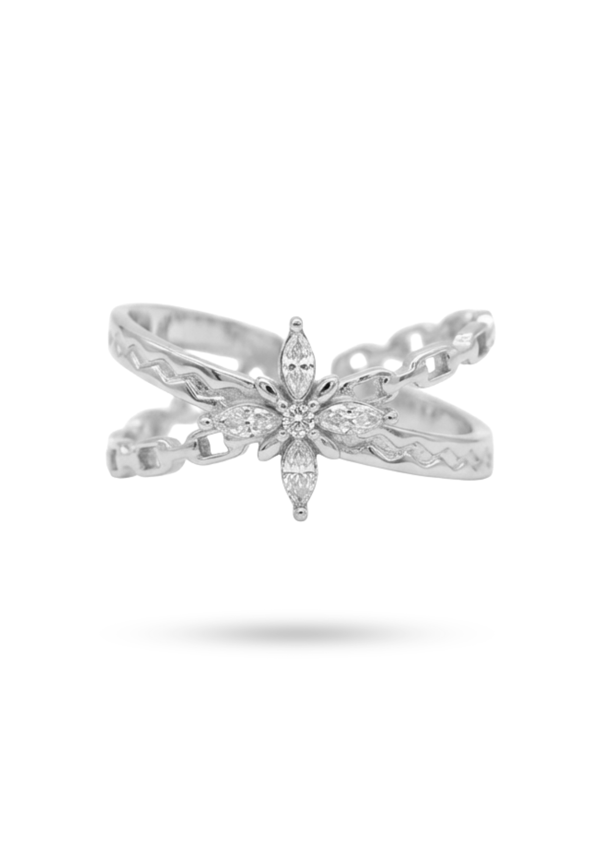 Bague Fleur Croisée