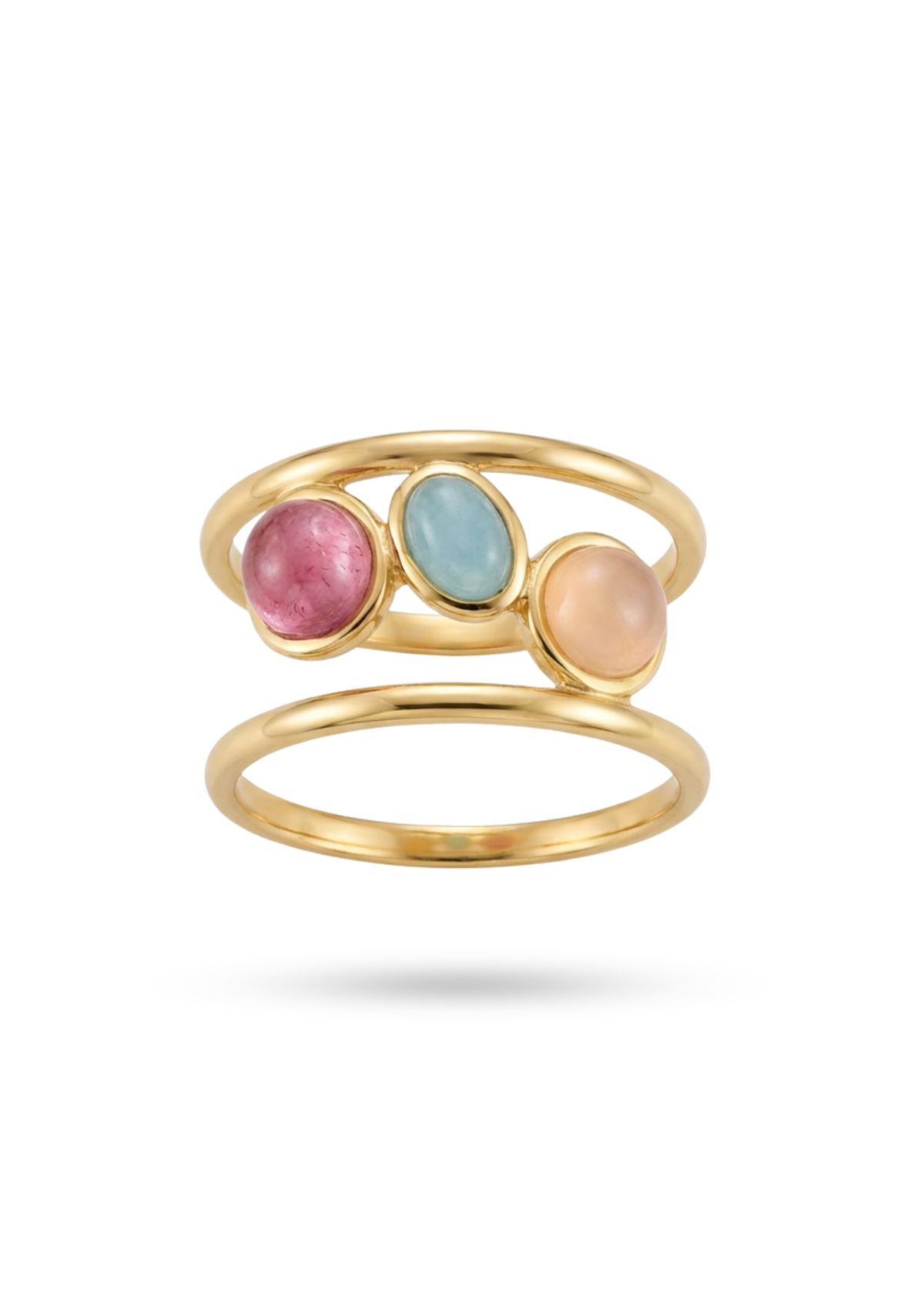 Bague Trois Pierres Colorées