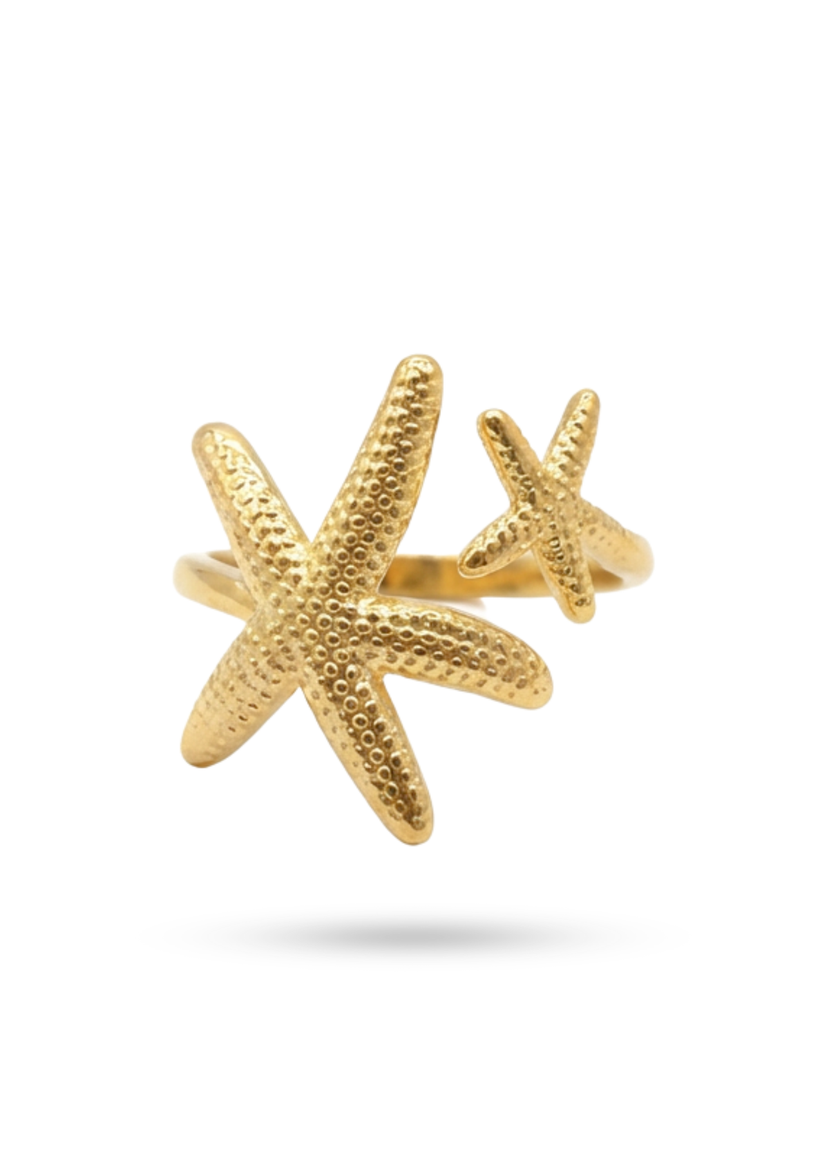 Bague Double Étoile de Mer or