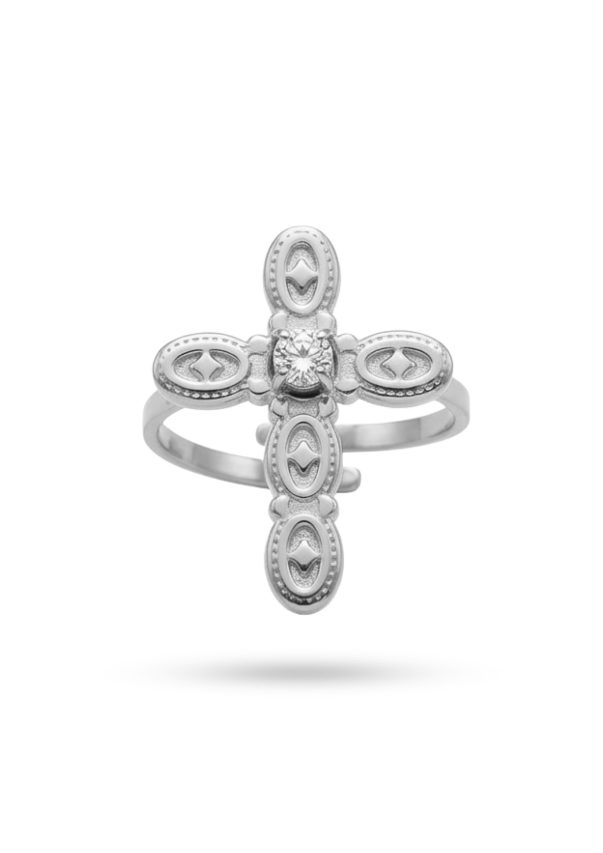 Bague Croix Pierre Brillante