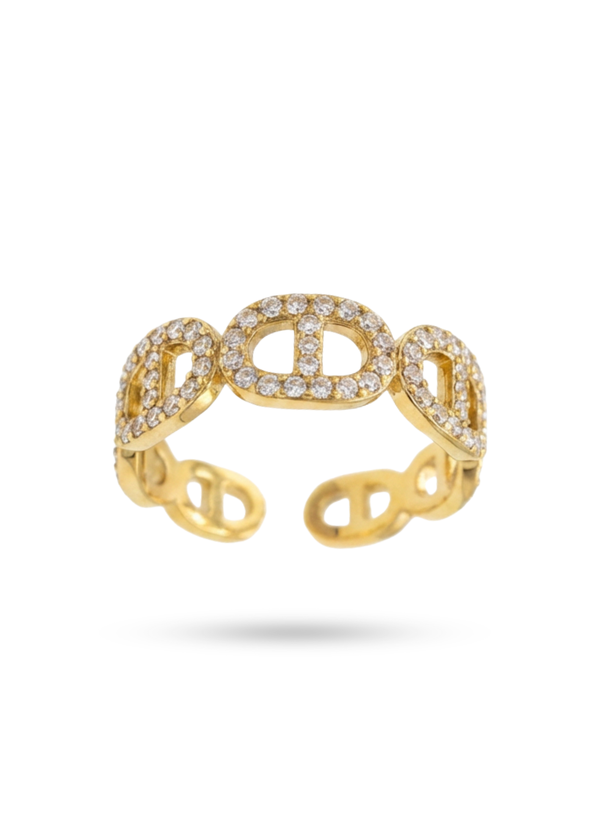 Bague Maille Marine Strass or