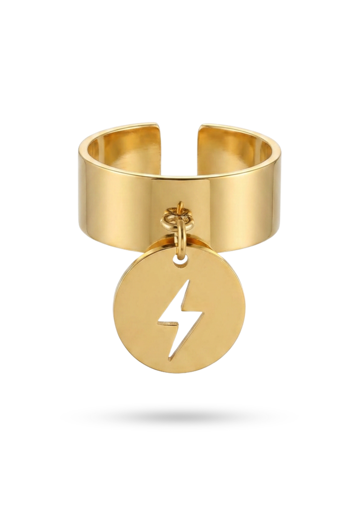 Bague Breloque Éclair or