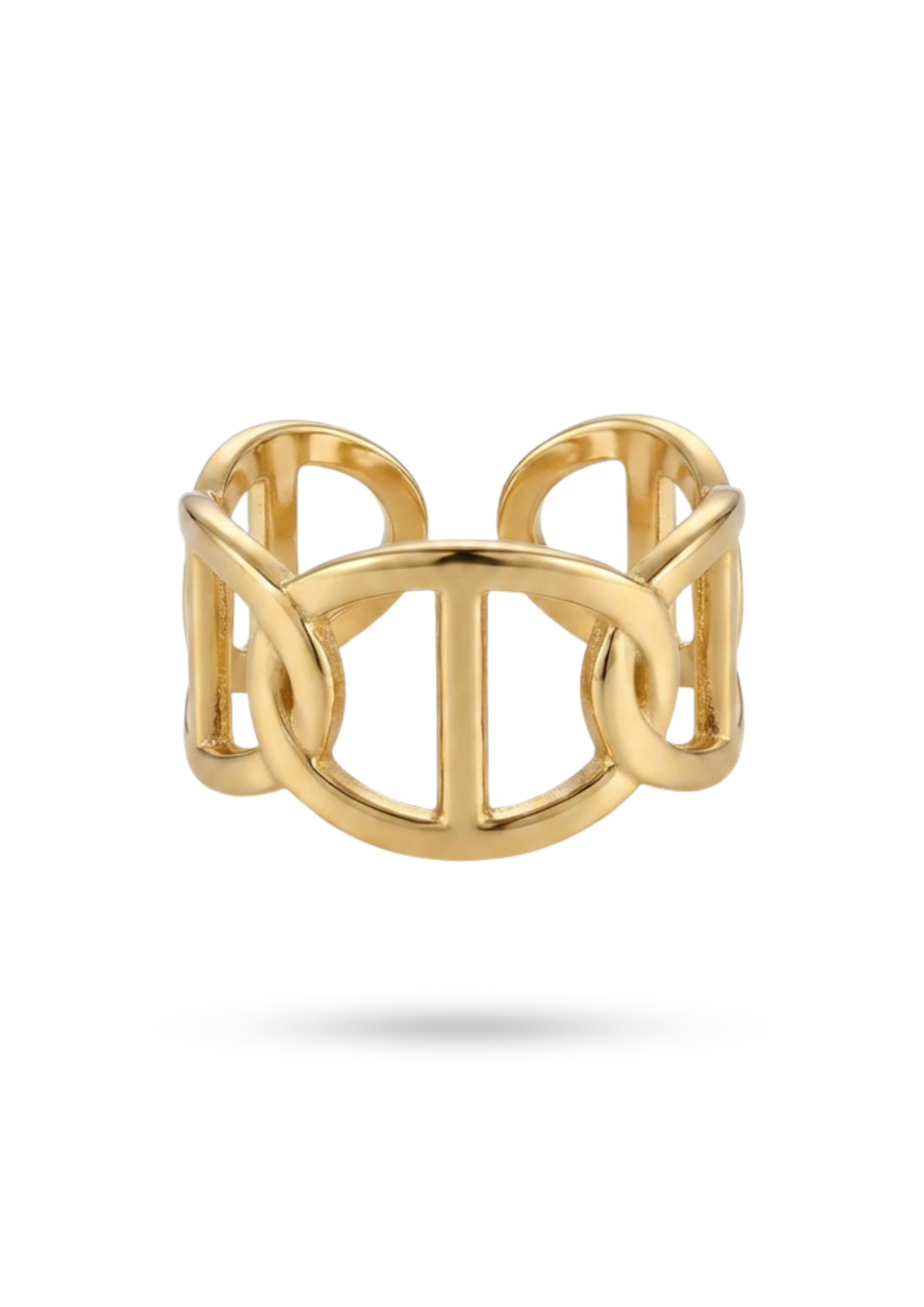 Bague Large Maille Marine or