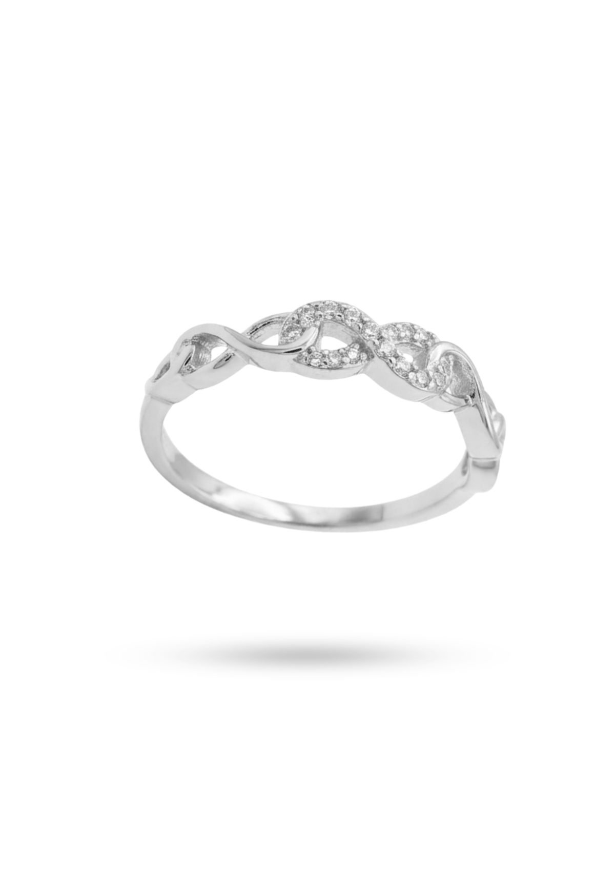 Bague Triple Infini Strass argent