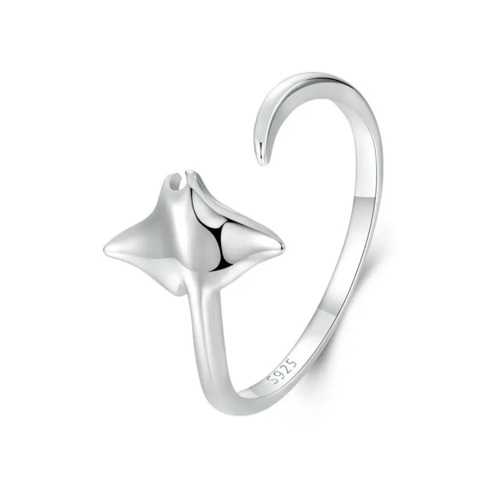Bague Raie Manta Argent