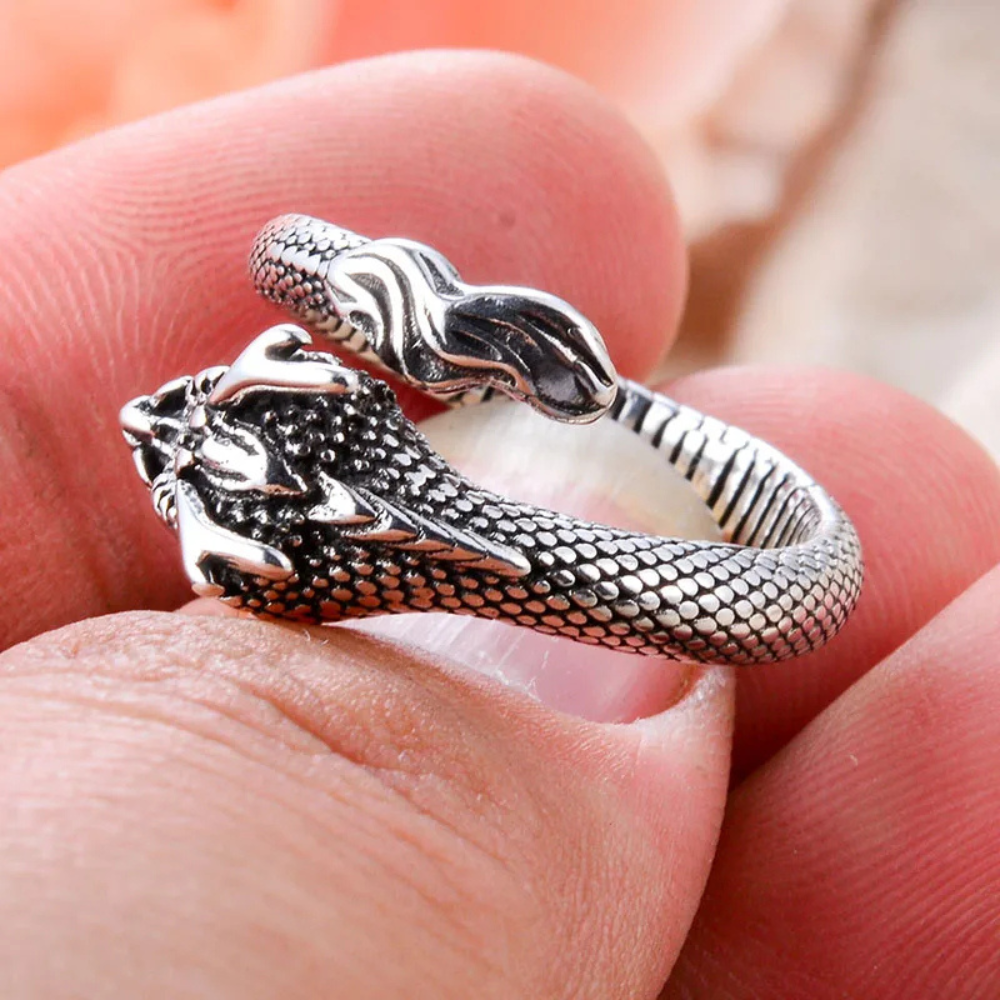 Bague tete de Dragon Chinois femme