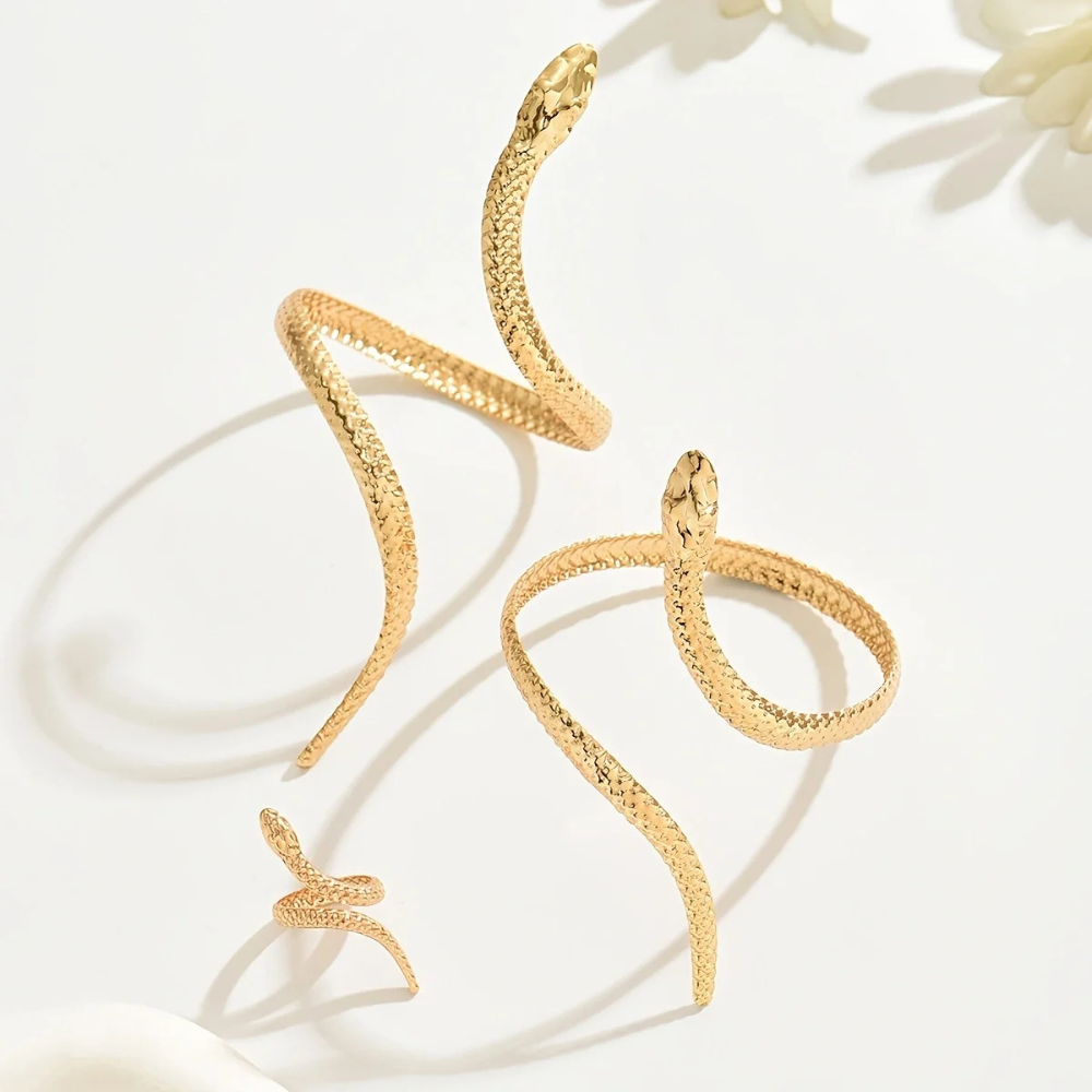 Bracelet Avant-Bras Serpent Doré doré femme