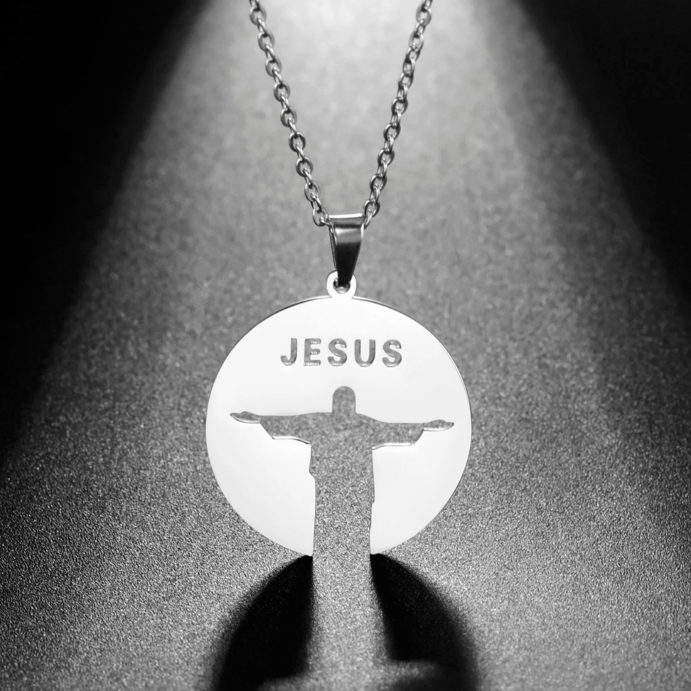 Collier Jésus Rio acier inox