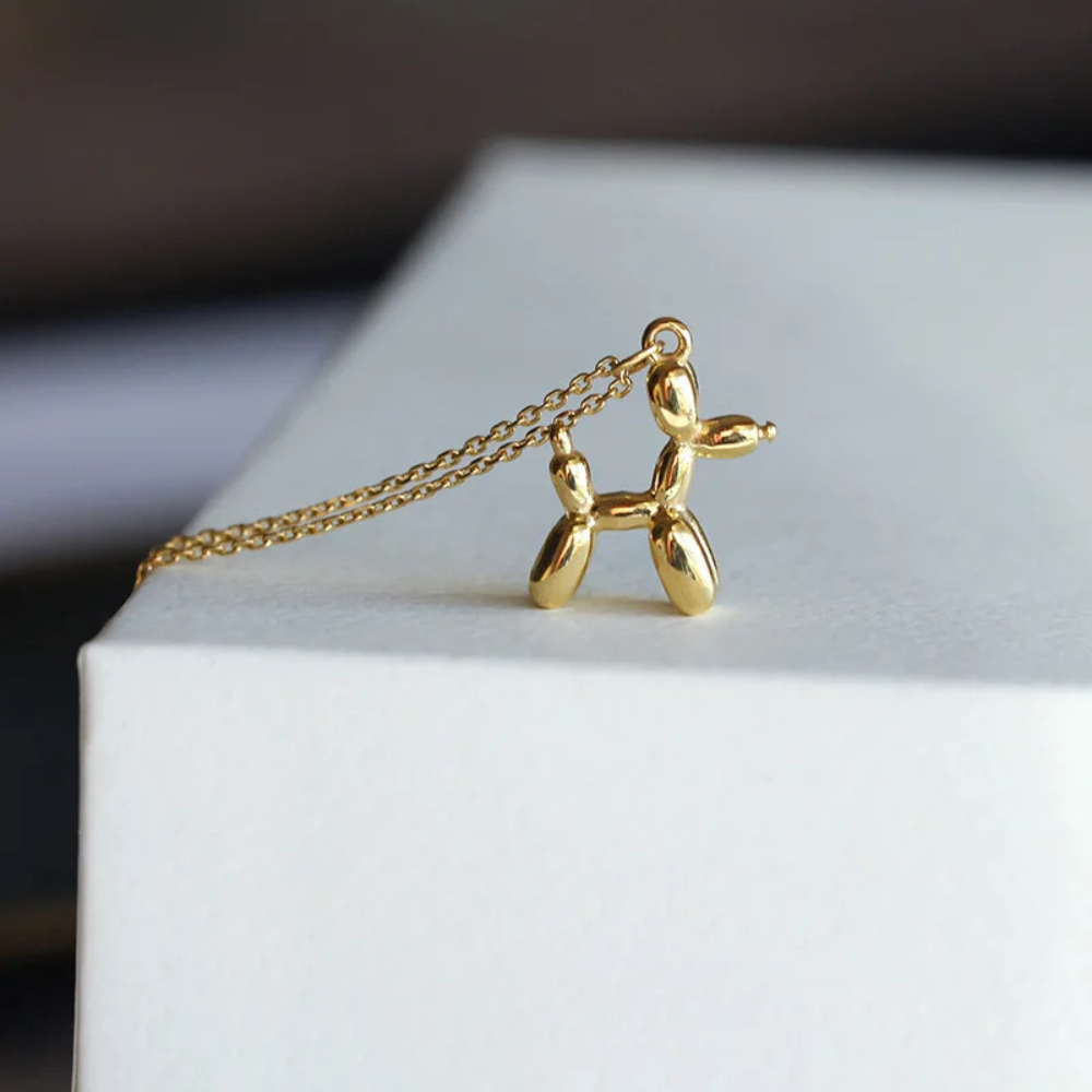 Collier Chien Ballon doré
