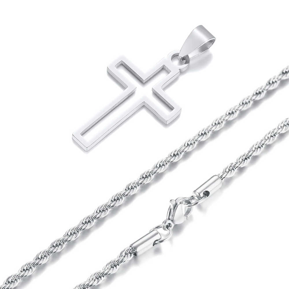Collier Croix pendentif Homme argent