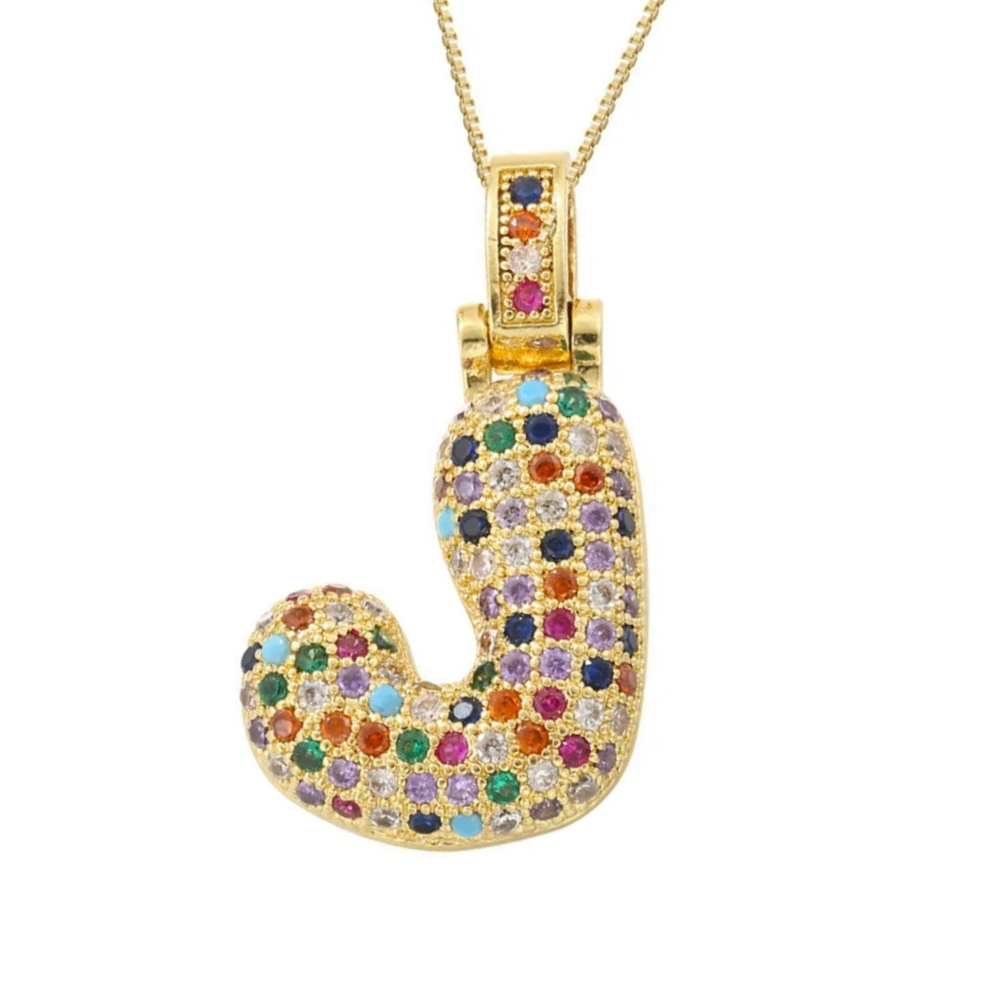 Collier Lettre Bubble Couleur j