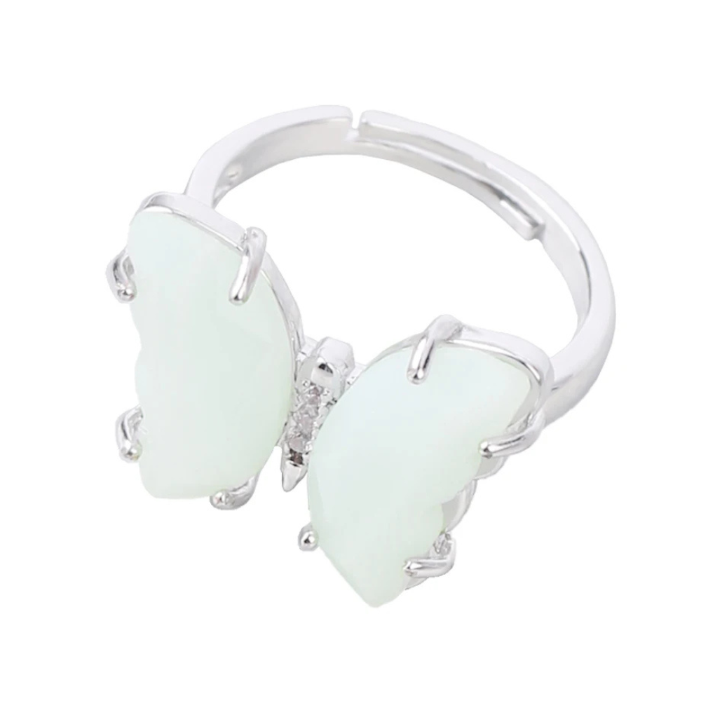Bague Papillon Pierre Verte