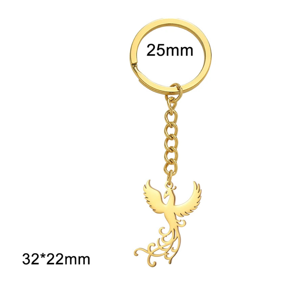 Porte Clé Phoenix doré