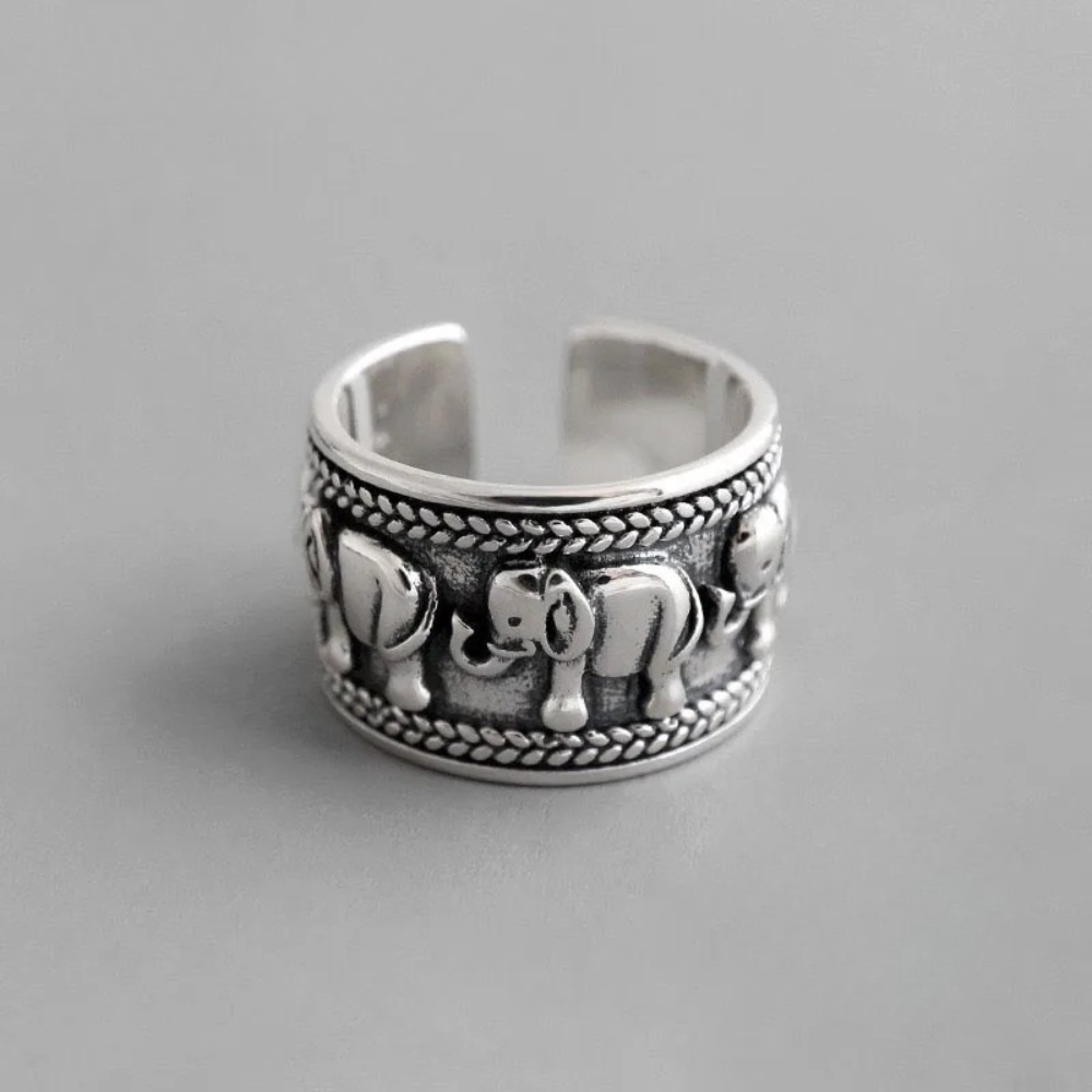 Bague Éléphant Homme motif