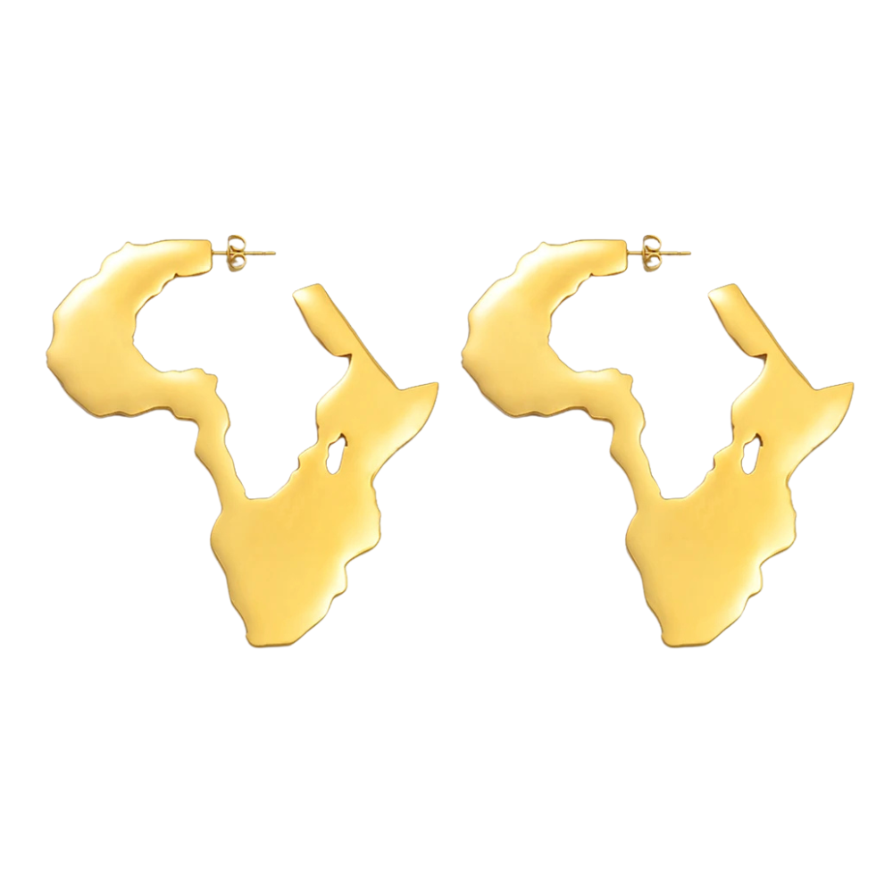 Boucles d'Oreilles Afrique Acier Inoxydable