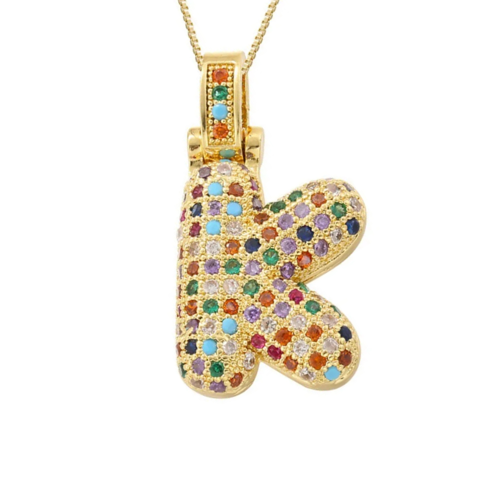 Collier Lettre Bubble Couleur k