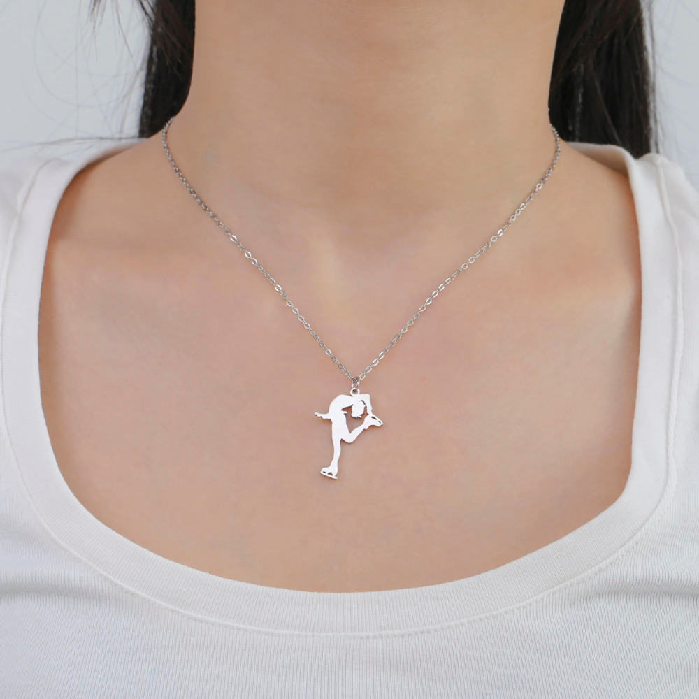 Collier Patineuse argenté