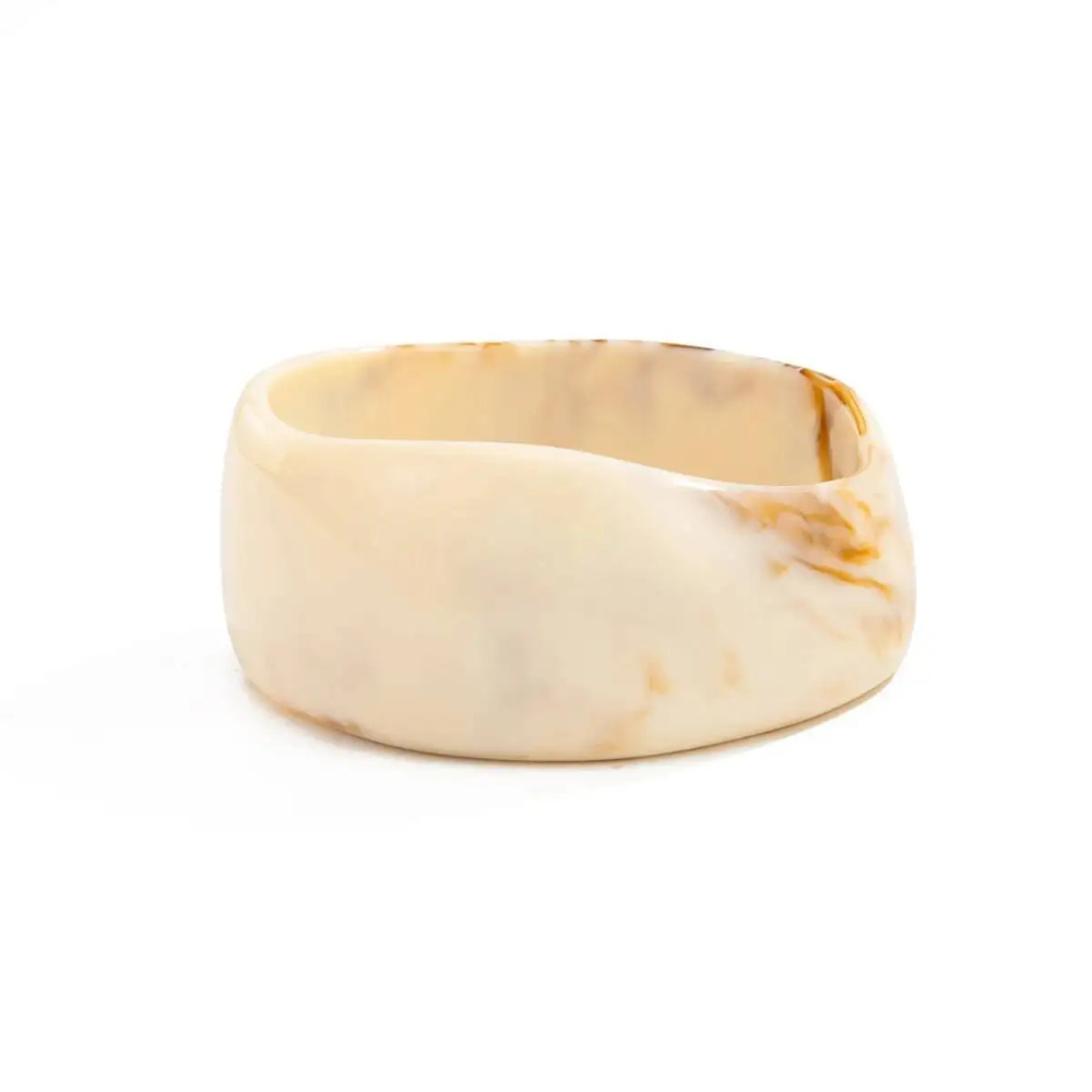Bracelet Manchette Résine Ivoire