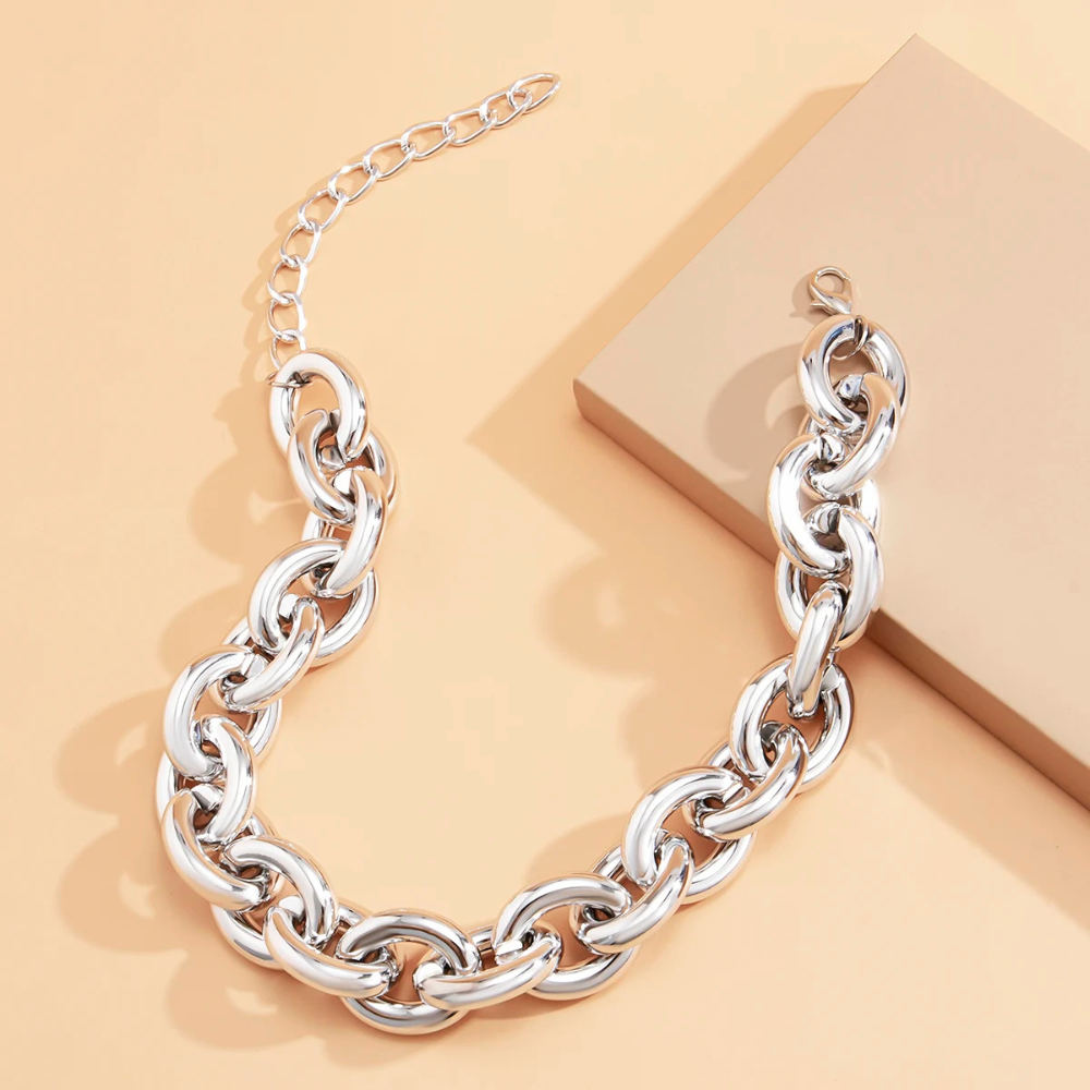 Collier Grosse Maille argenté maille