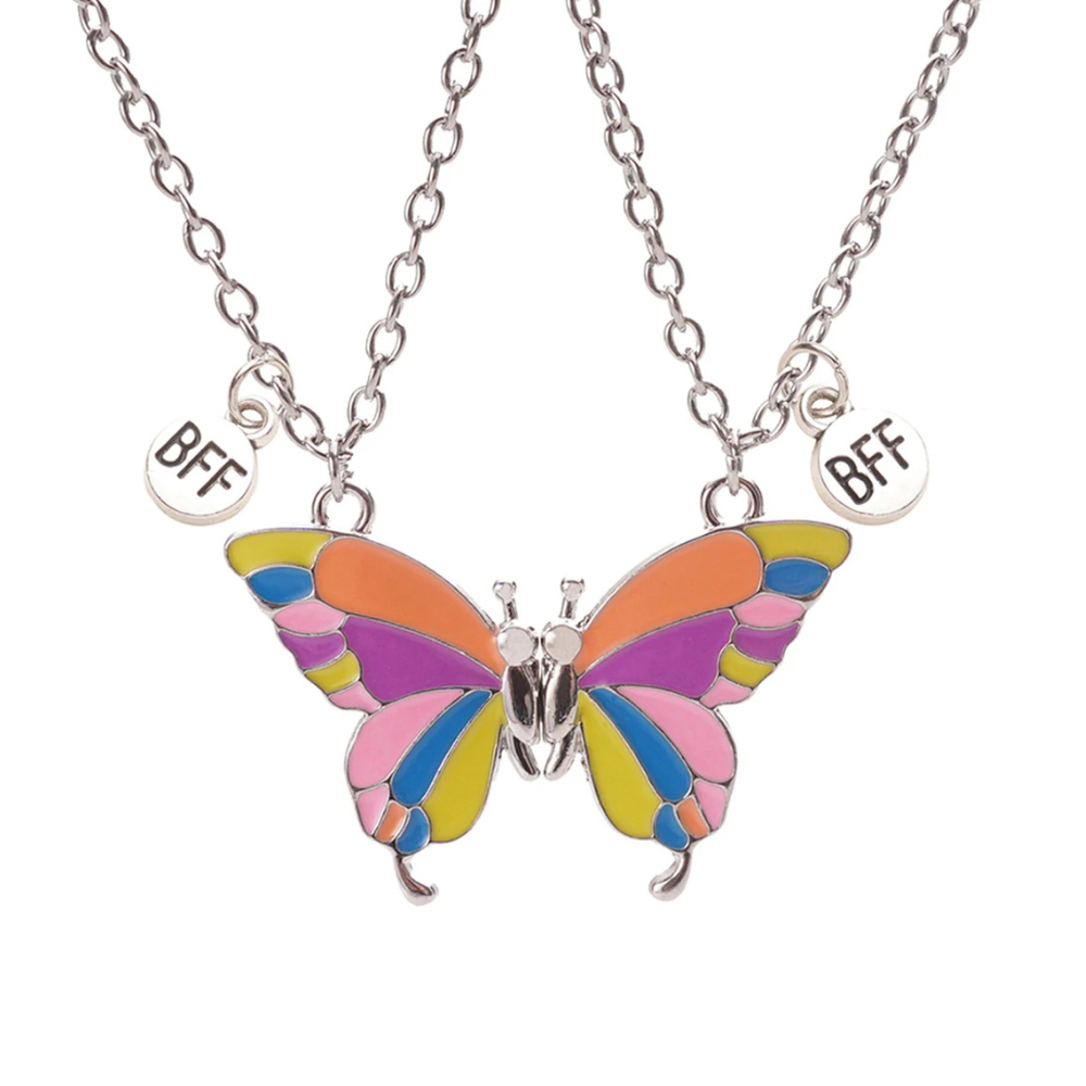 Collier Papillon meilleur ami coloré