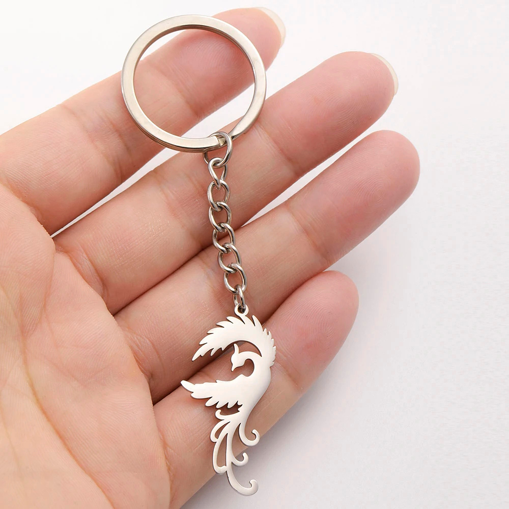 Porte Clé Phoenix argenté