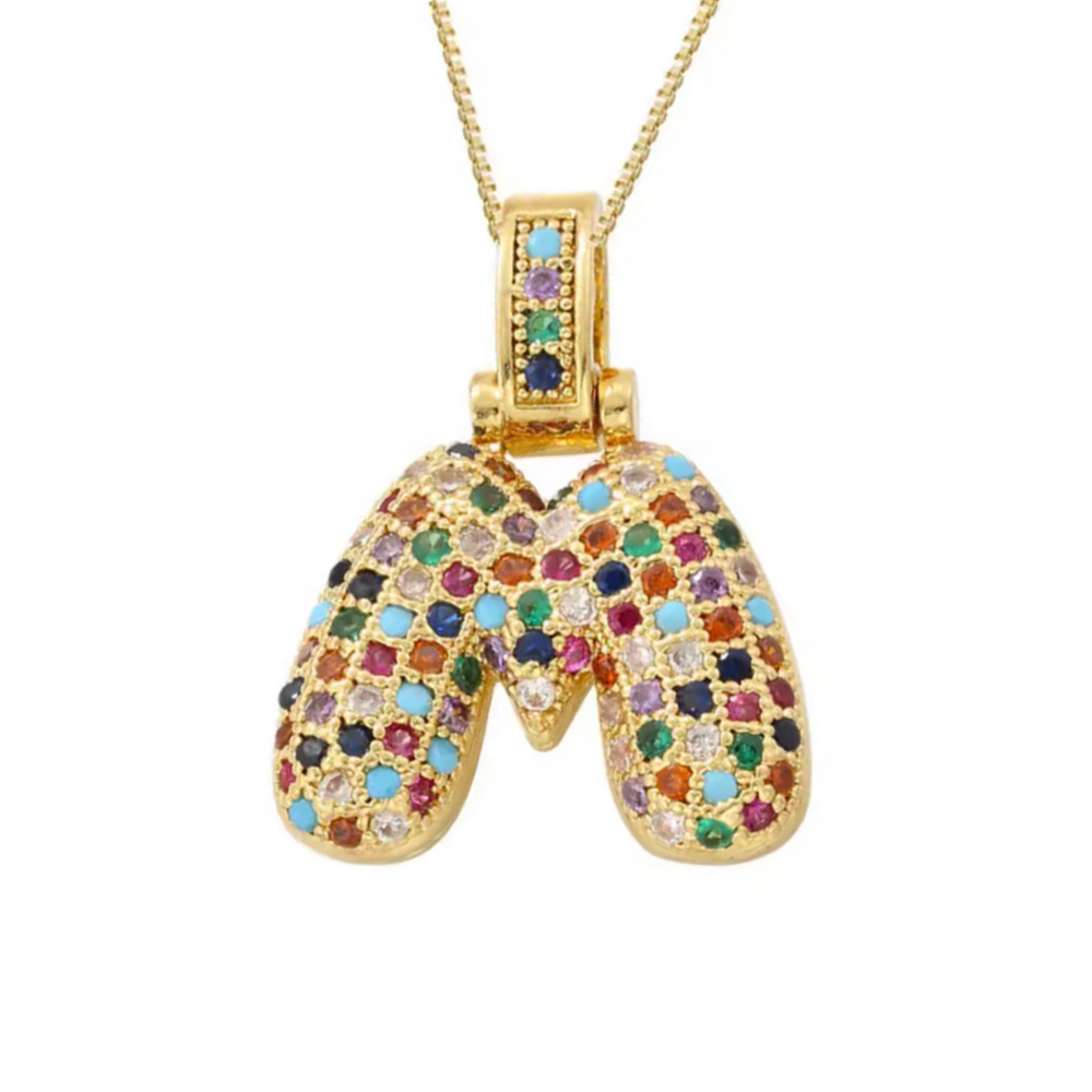 Collier Lettre Bubble Couleur m