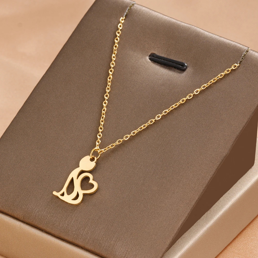 Collier Pendentif Chat Coeur or