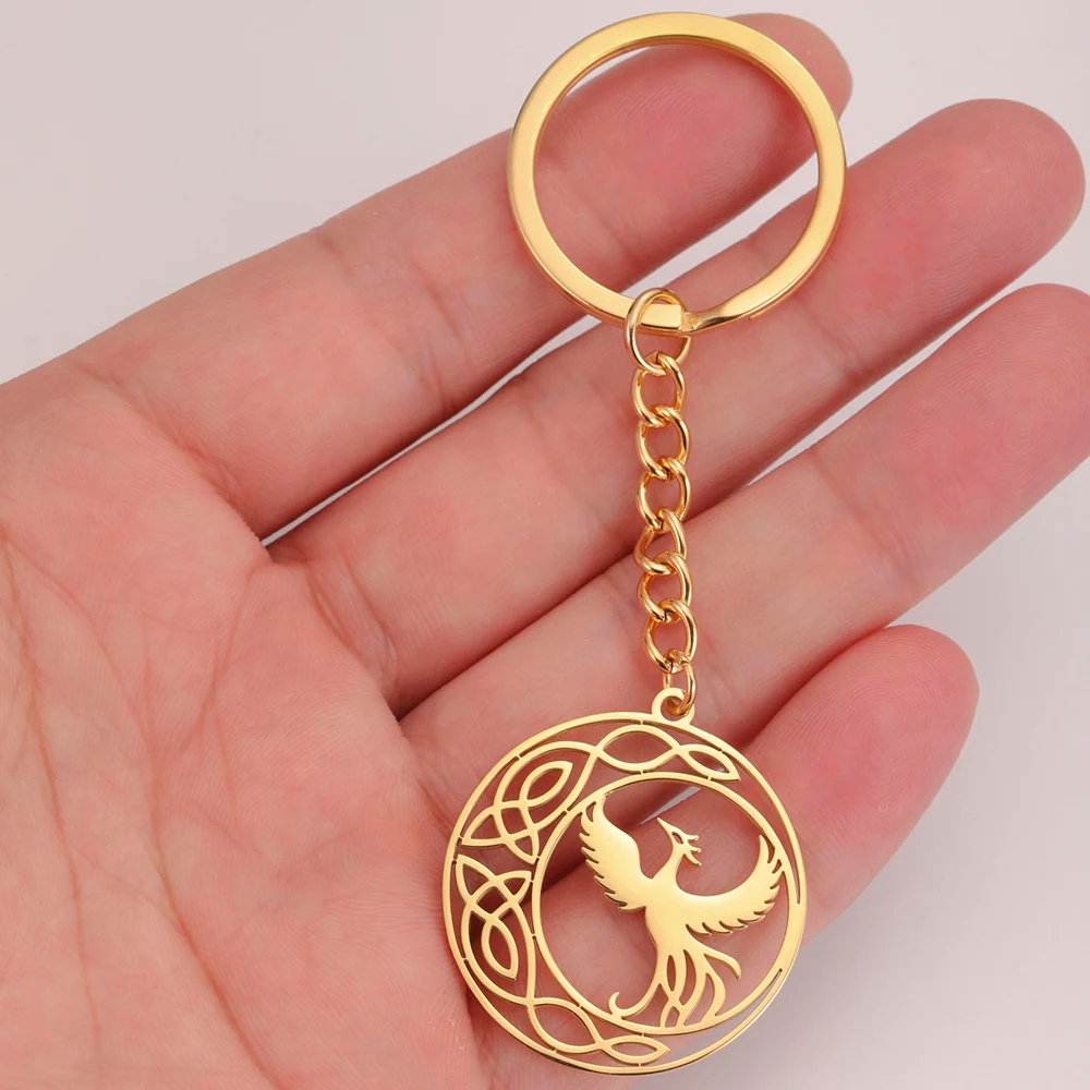 Porte Clé Phoenix cercle doré