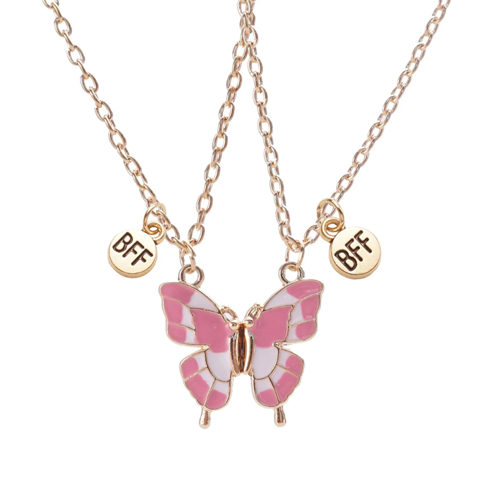 Collier Papillon BFF rose