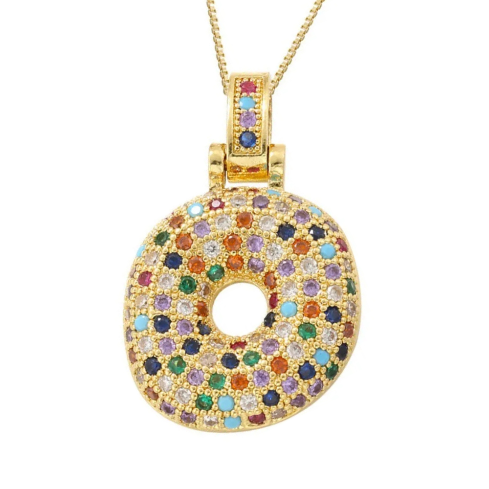 Collier Lettre Bubble Couleur o