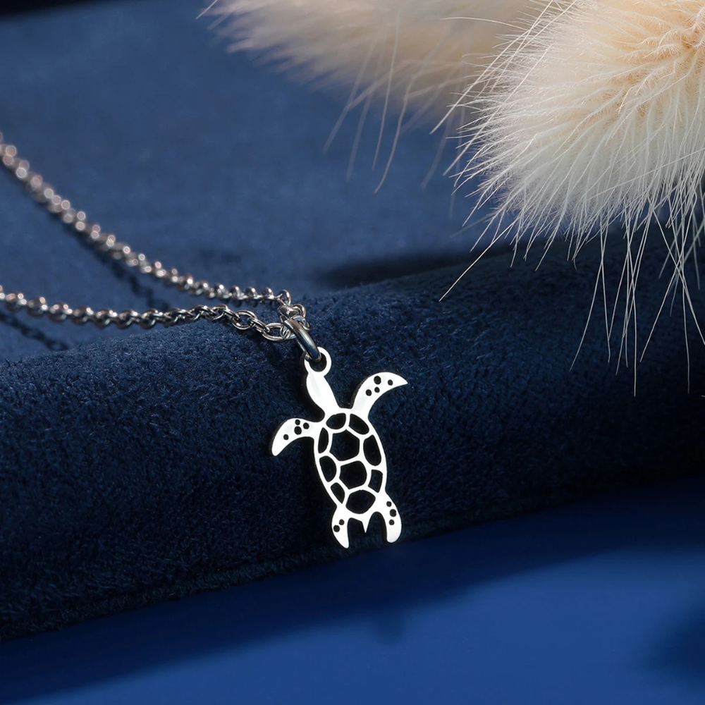 Collier Pendentif Tortue acier