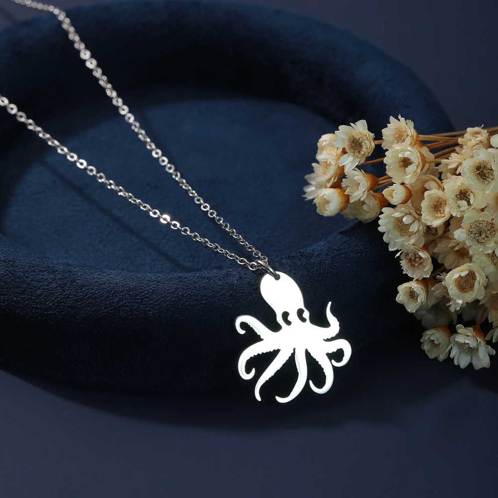 Collier Pieuvre argenté