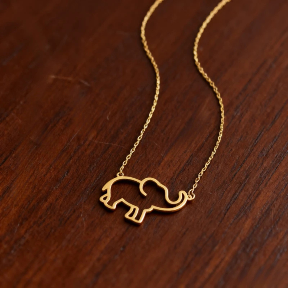 Collier Éléphant Doré pendentif