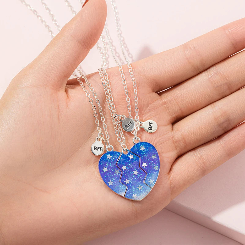 Collier bff coeur bleu