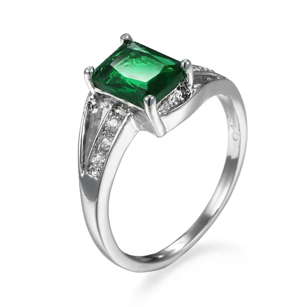 Bague Femme Pierre Verte