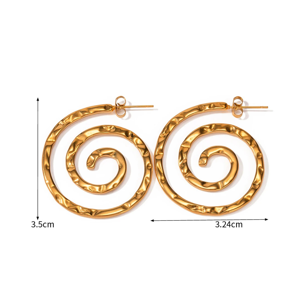 Boucles d'Oreilles Spirale Texturée or