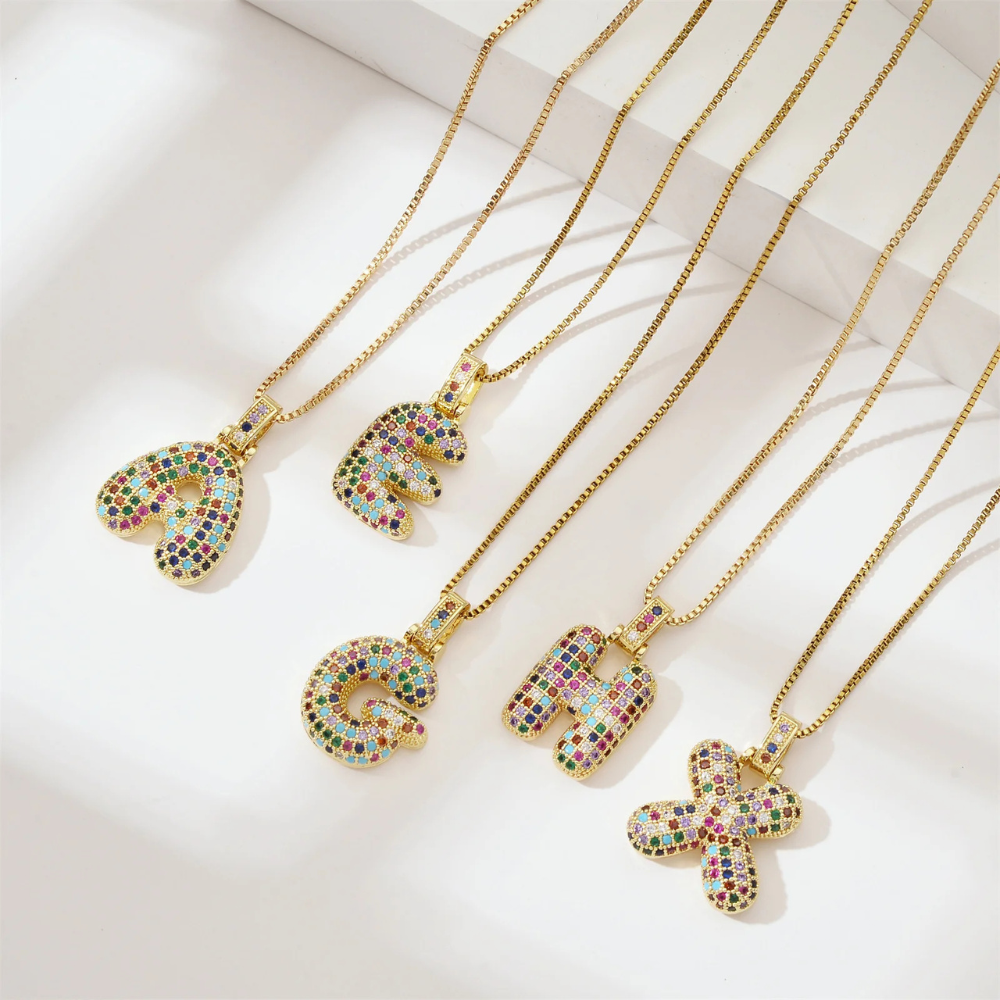 Collier Lettre Bubble Couleur femme