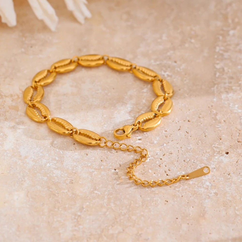 Bracelet Chaine de Coquillage doré