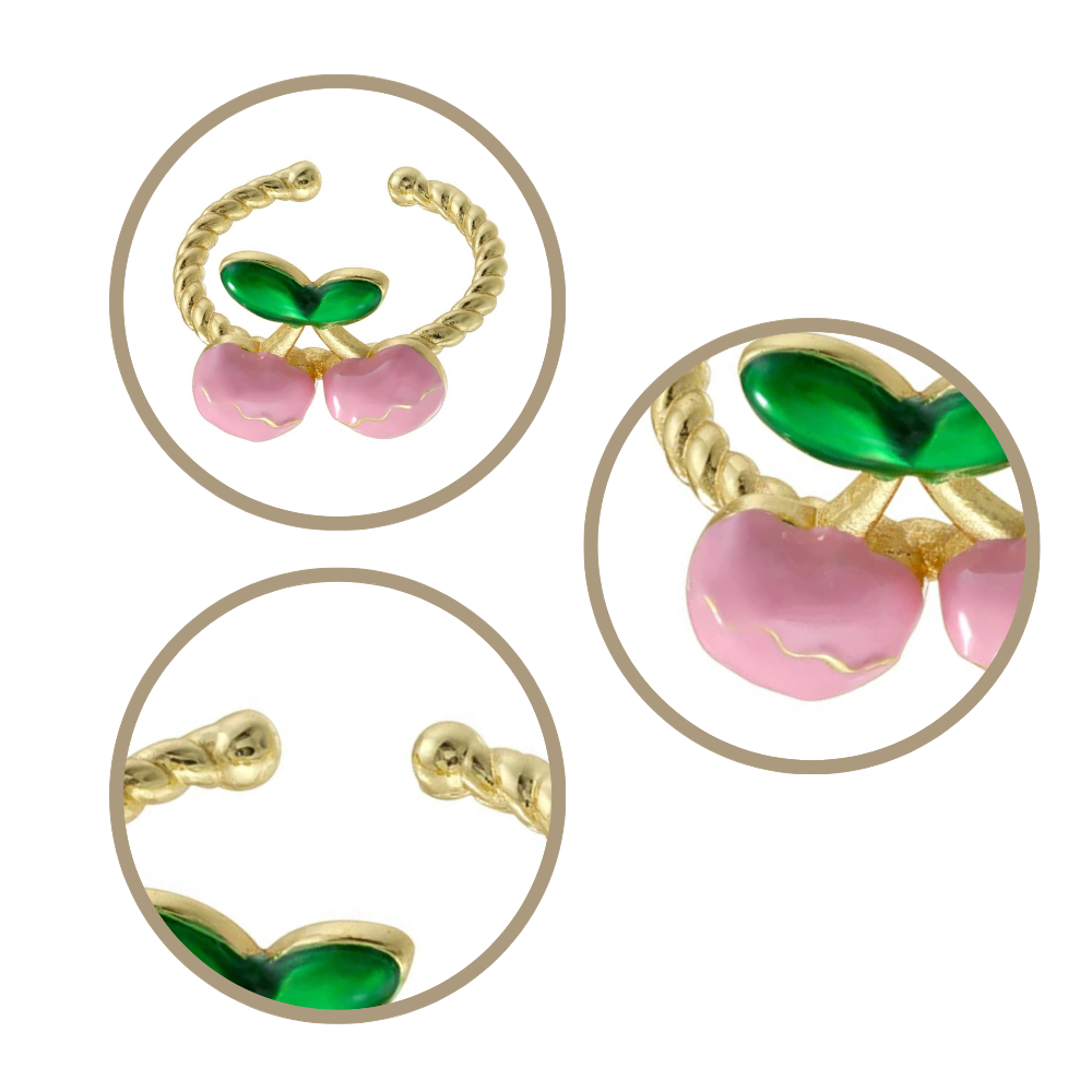 Bague Cerise Rose or